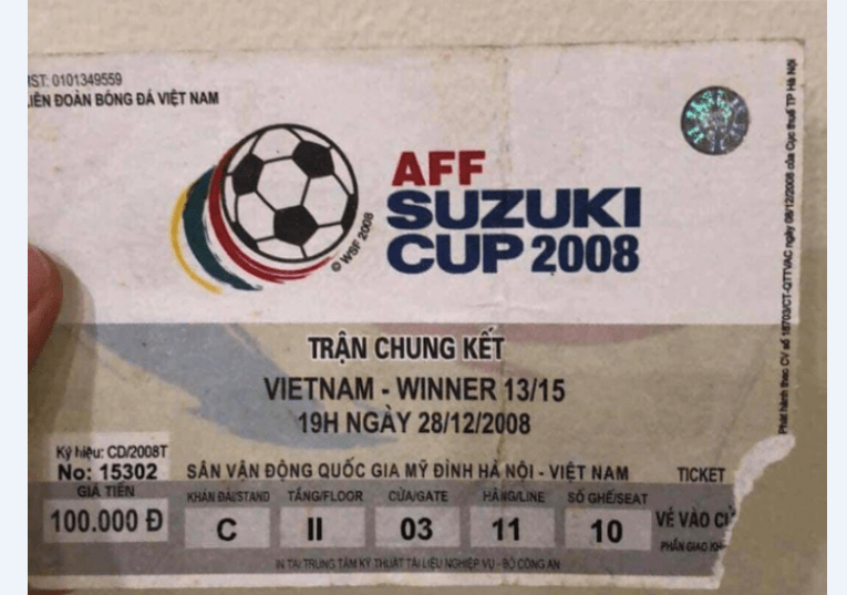 Nhìn lại chiếc vé đưa người hâm mộ trở về ký ức Việt Nam vô địch AFF Cup 10 năm trước 2
