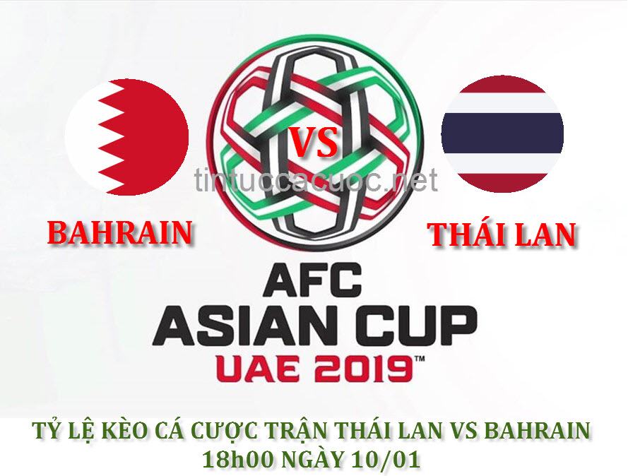 Tỷ lệ kèo cá cược trận Thái Lan vs Bahrain, 18h00 ngày 10/01 1